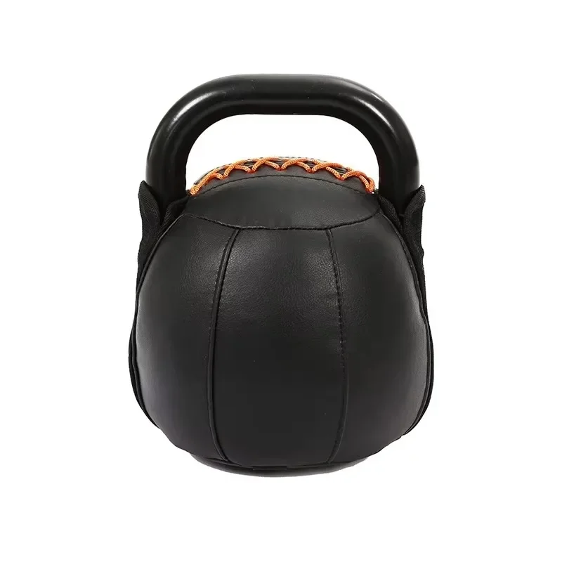 Anti Slip Durable Leather Soft Kettlebell With Handle Arm Core Muscle Building Training Weights