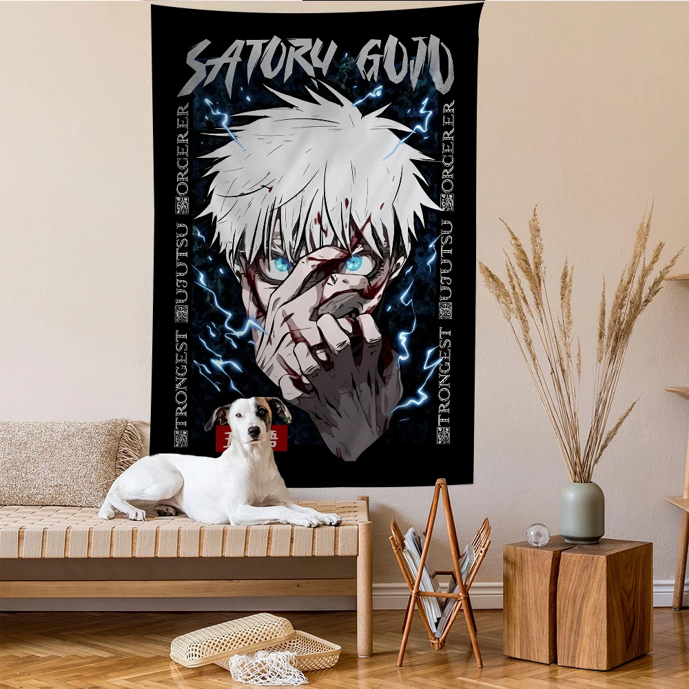 Anime Gojo Satoru Cartoon Wandteppich Wandbehang Dekoration Haushalt Wohnkultur