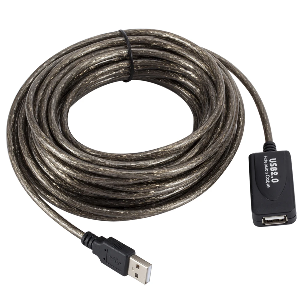 5M/10M/15M/20M USB2.0 Extension Cable High Speed Active Repeater Male To Female Extension Cord Wire for PC Laptop Keyboard Mouse