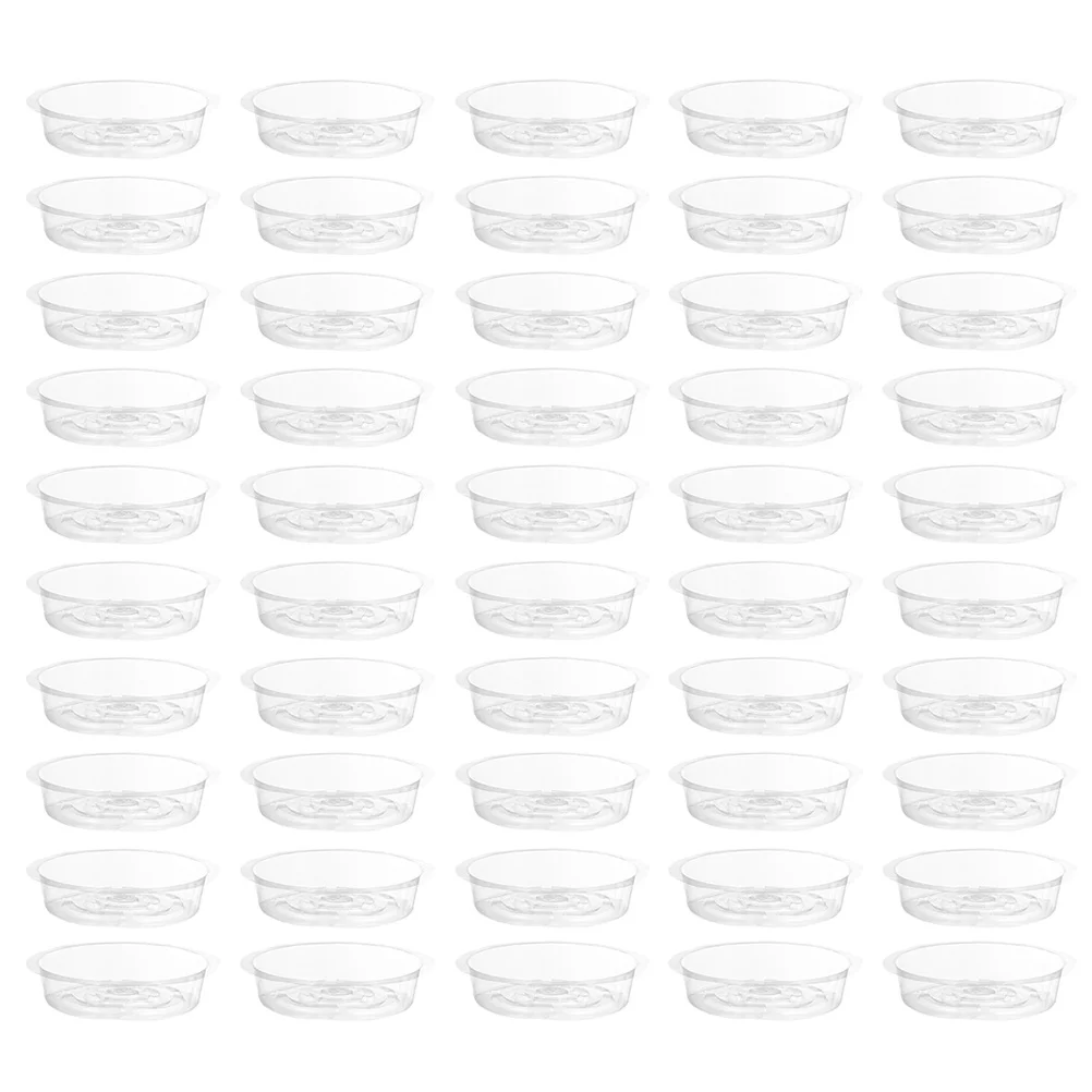

50pcs Plastic Flower Pot Holder 6 Inch Round PET Plant Pot Plate Drip Tray for 13cm Diameter Flowerpots Garden Waterproof