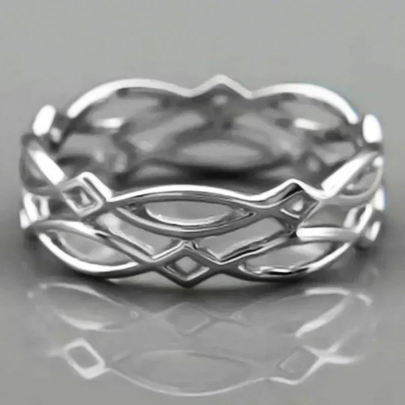 2026 Hollow Band Silver Color Finger Ring for Women Daily Wear Statement Rings Modern Fashion Design Metal Accessories Jewelry