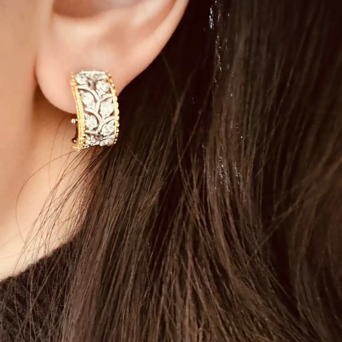 

100% стерлингового серебра 925 пробы, цирконий AAA, полые серьги с пряжками для ушей, серьги с оливковыми листьями для женщин, изящные ювелирные изделия