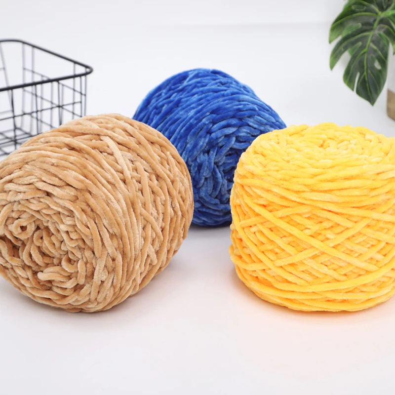 248g/pcs Chunky Chenille Yarn Warm for Hand Crochet Knitting DIY Scarves Slippers Dolls Bags Thick Velvet Thread Soft Fluffy