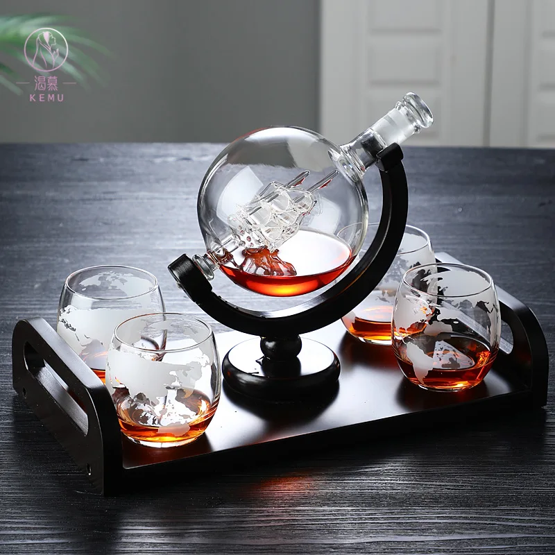 

2025 Simple Whiskey Globe Wine Separator with Good Sealing Craft Wine Bottle White Wine Divider High Borosilicate Glass Gift Hot