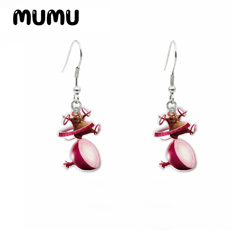 2024 New Ratatouille Dangle Earring Remy Emile Mouse Acrylic Earrings Handmade Jewelry Epoxy Resin Fish Hook Earring