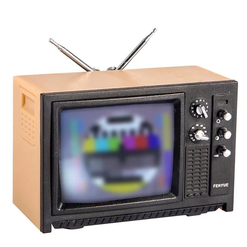 1Pcs 1:12 Doll House Retro TV Remote Simulation Miniature Furniture Dollhouse Living Room Decoration Television