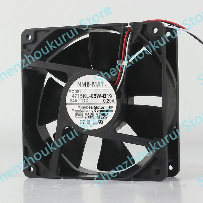 120X120X38MM NMB 4715KL-05W-B19 12038 Silent 24V 0.20A 3-wire 12 cm Axial Flow Cooling Fan