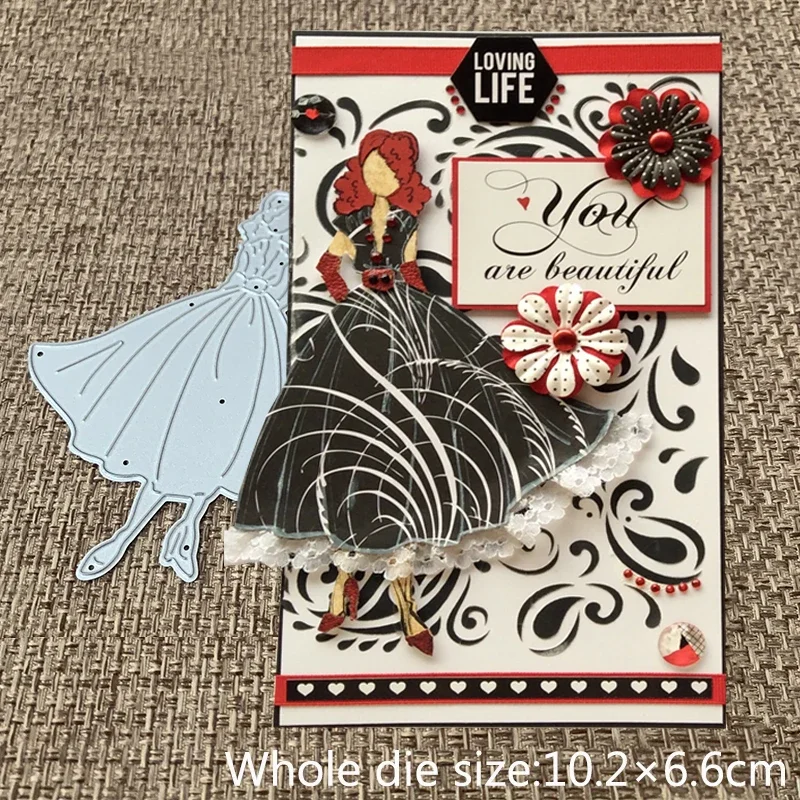 

New Design Craft Metal Cutting Dies cut die lovely Curly dress girl Scrapbooking Album Paper DIY Card Craft Embossing Die Cuts