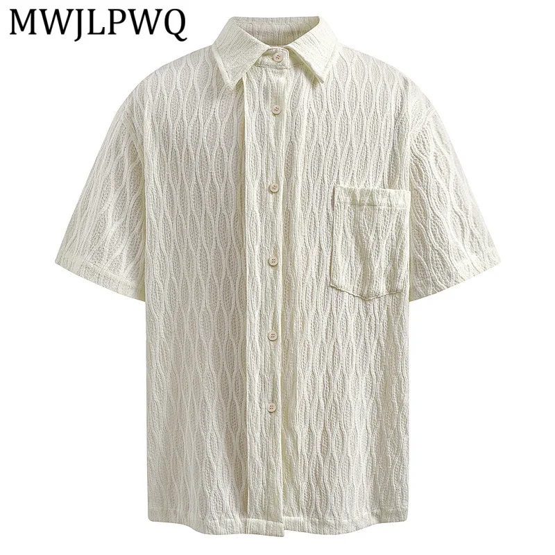 

MWJLPWQ 2026 New Retro Hollow-Out Short-Sleeve Shirt For Men Trendy Chinese-Style Loose-Fitting Cool Design Polo Tops 16143