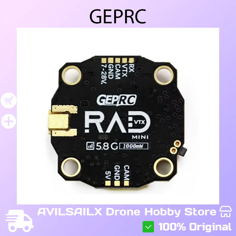 

Чехол GEPRC RAD Mini 5.8G 1 Вт FPV VTX с ЧПУ со встроенным микрофоном, передатчик 1000 мВт