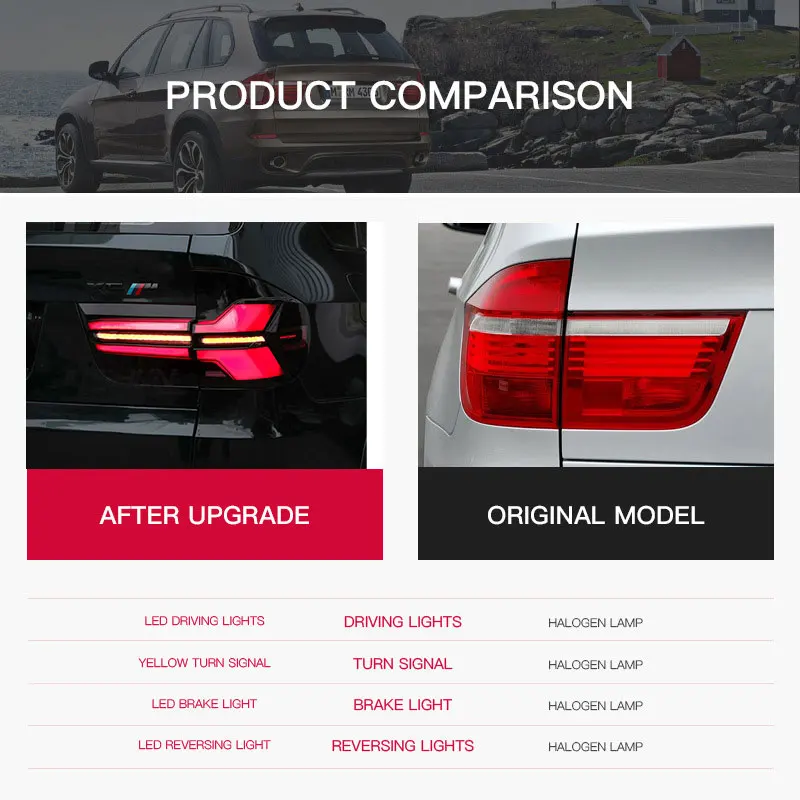 

Velo For BMW X5 E70 Tail Light 2007 2008 2009-2013 LED Car Lamps Daytime Running Lights Dynamic Turn Signals Car Accessoriesar