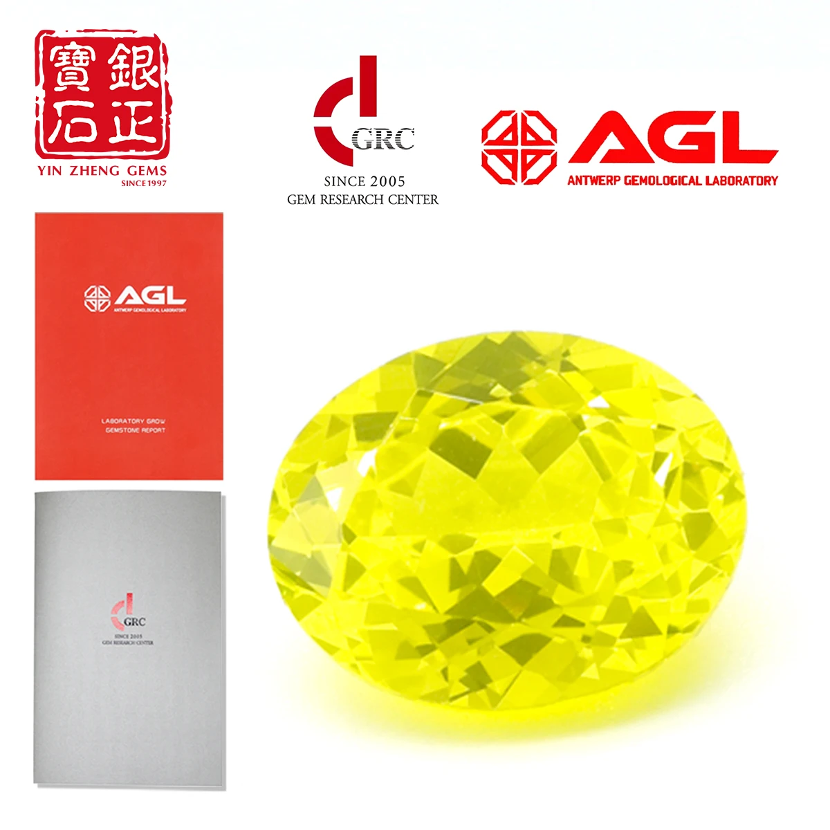 

YinZheng Fluorescent Yellow Yag Oval Flame Melted Can Be Provide GRC Or AGL Certificate Loose Synthetic Yttrium Aluminum Garnet