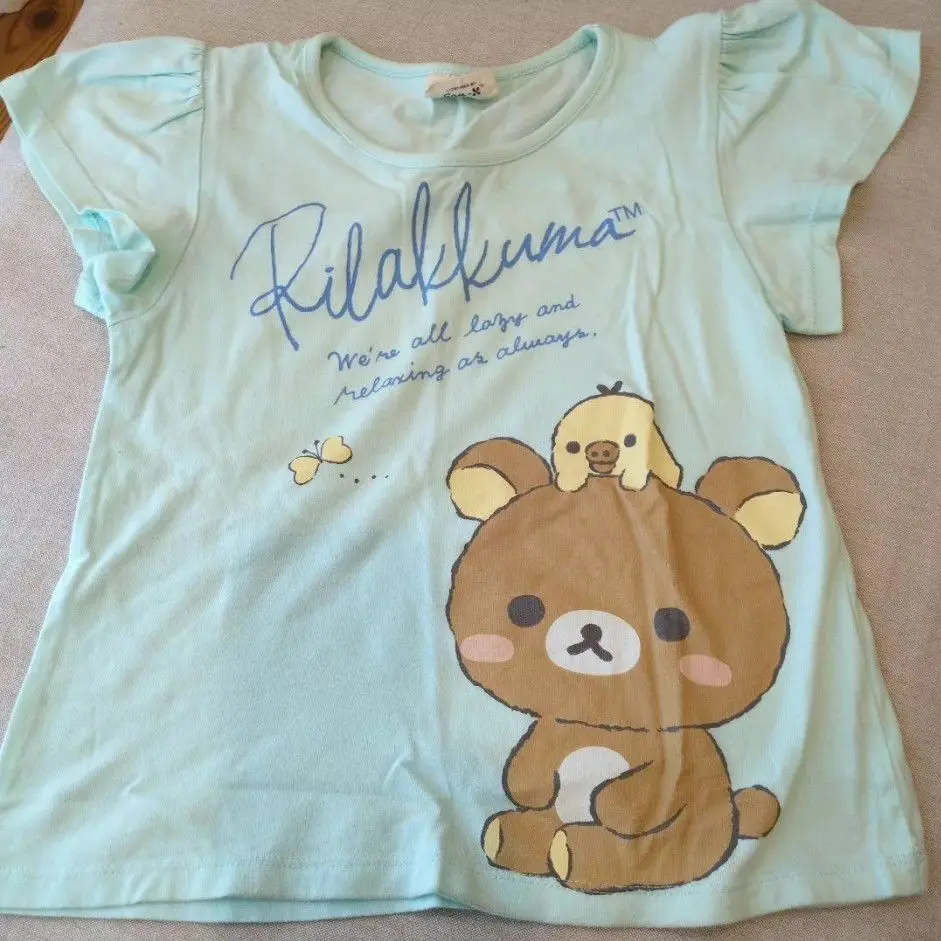 Japanisches süßes Cartoon-Bär-bedrucktes Kurzarm-T-Shirt, Sommer-Subkultur-Grafik-T-Shirts, passend zu ästhetischer Kleidung, Y2k-Top