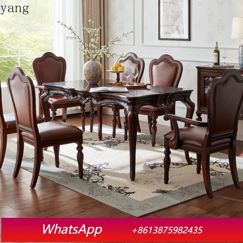 

LMM all solid wood dining table household log rectangular dining table