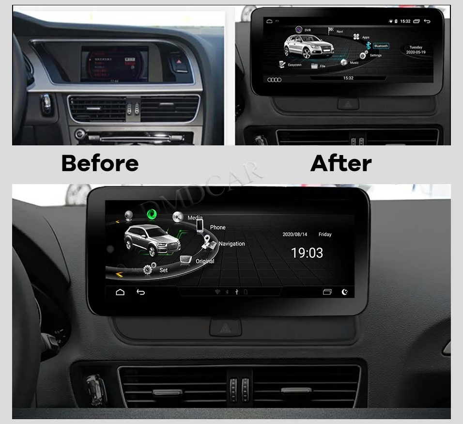 Android13 12.5inch Wireless Carplay Auto For AUDI Q5 09-16 Car Multimedia Video Players GPS Navigation Bluetooth Streeo Radio 4G