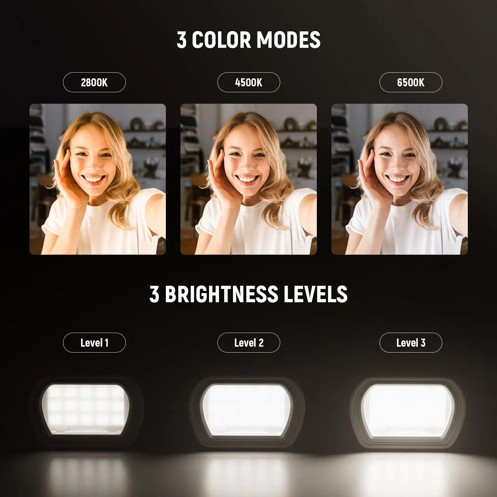 NEEWER Magnetic Light For DJI OSMO Pocket 3 Rechargeable Plastic Mini LED Fill Light Attachment for Selfie Vlog Video Recording