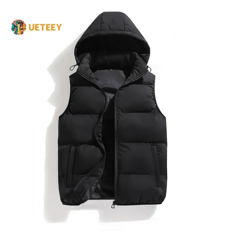 Men's Cotton Hooded Puffer Vest Male Autumn Winter Thicken Warm Best Sellers Vests Sleeveless Jacket Man Loose Casual Waistcoat