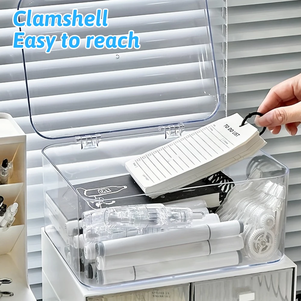 Home Essentials Bathroom Accessories - Boîte de rangement transparente, organisateur empilable