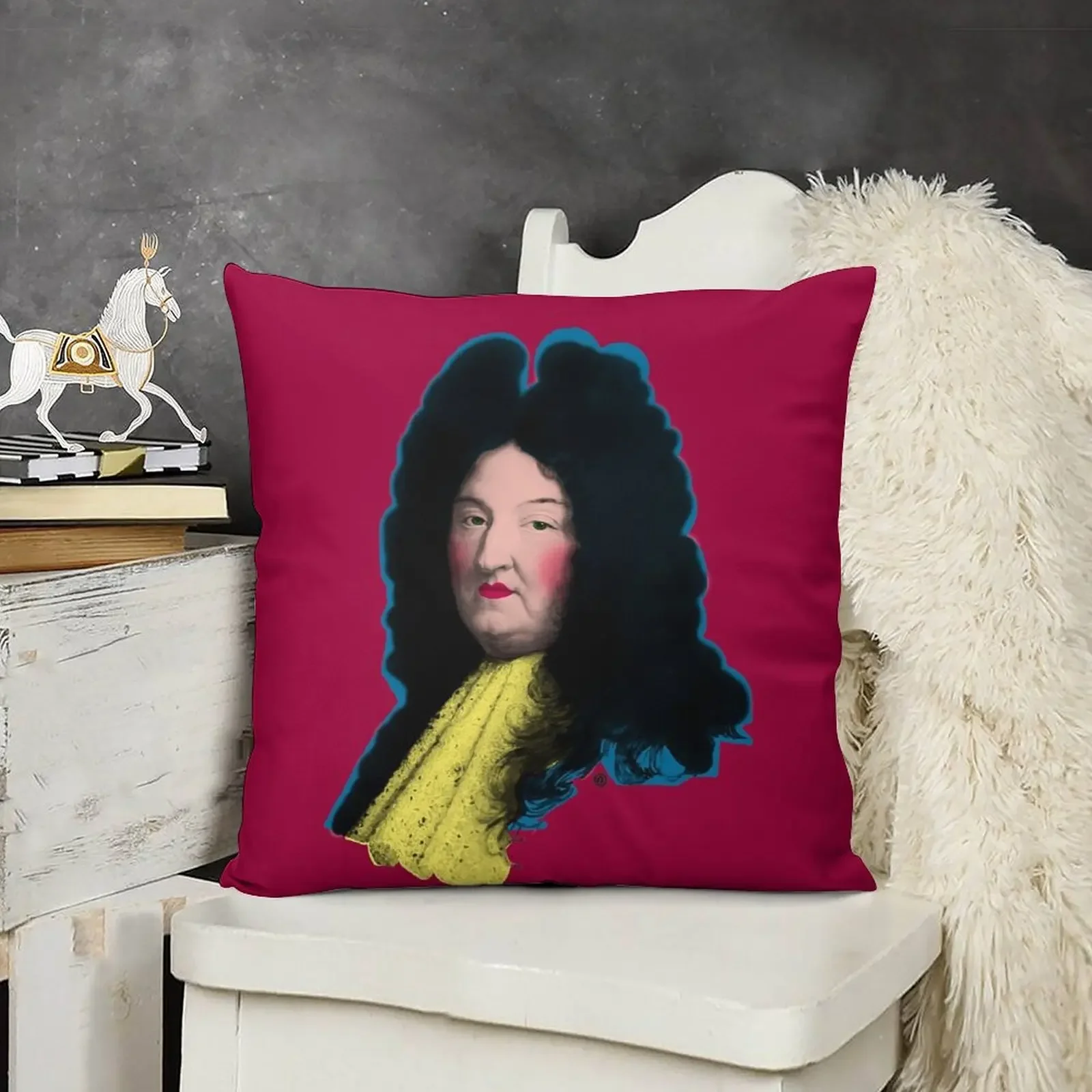 

Louis XIV Throw Pillow Elastic Cover For Sofa Sofa Covers Marble Cushion Cover Anime pillow