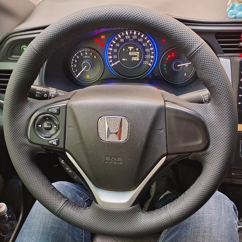 

For Honda CRV CR-V 2012-2016 City 2014-2017 HRV 2016-2019 Vezel 2014 Car Steering Wheel Cover Manual Sewing Leather Car Interior