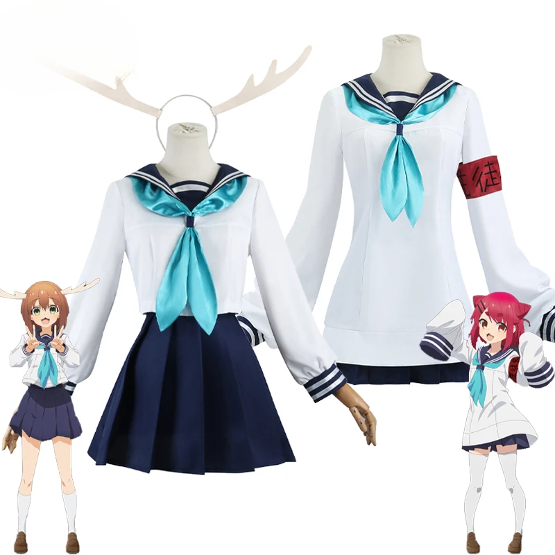 

Noko Shikanoko Toriko Koshi Cosplay Costume Anime My Deer Friend Nokotan Sailor Outfit Skirt Headwear Halloween Party Dress Girl