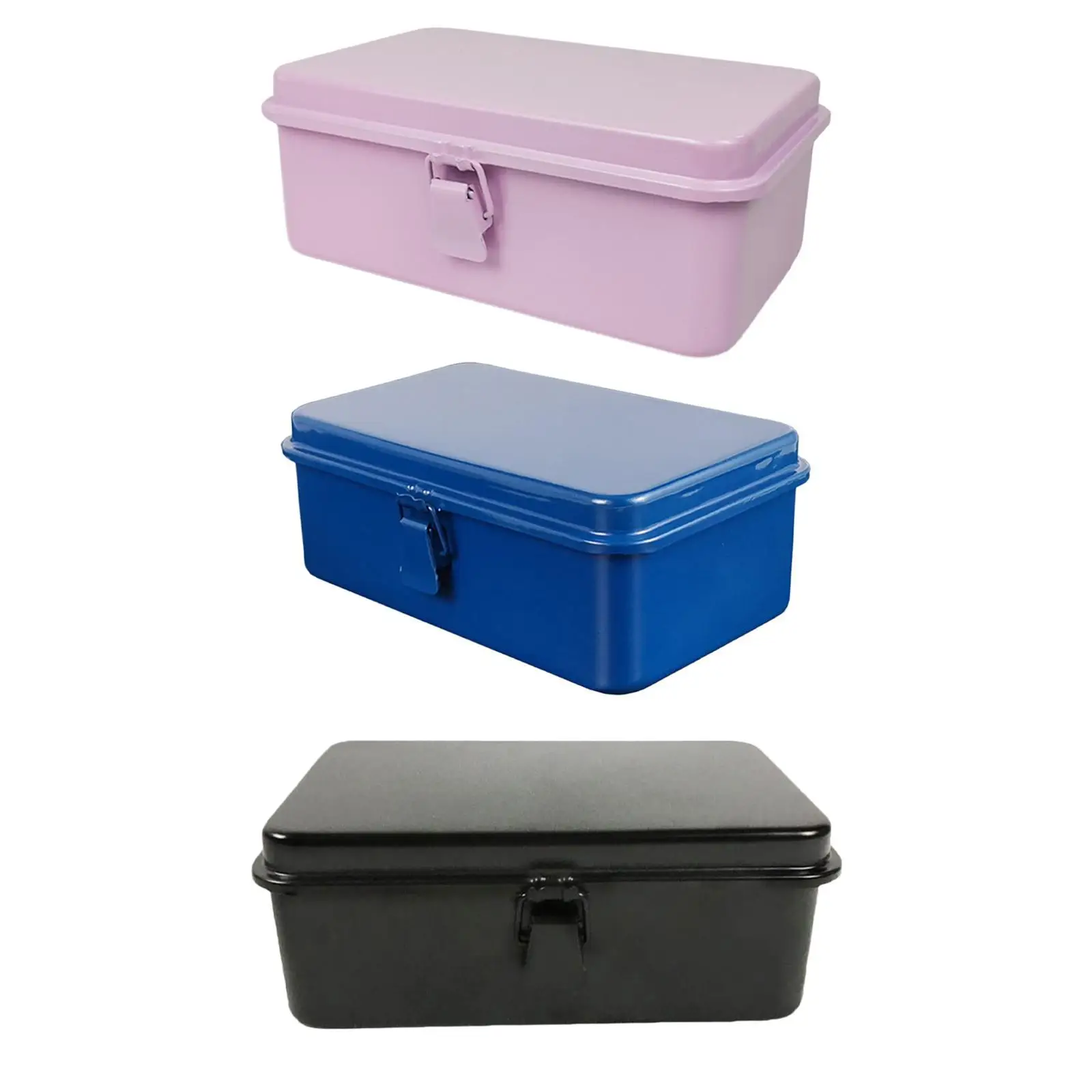 Iron Storage Box Blank with Lid Vintage Style Multipurpose Empty Box Storage Container for Handbook Tools Tape DIY Crafts Stamp