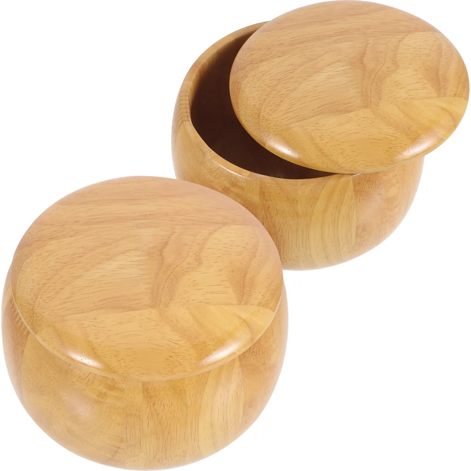 

2Pcs Exquisite Crafted Wooden Go Chess Pieces Bowl Splice-Free Design Heavy-Duty Storage Pot for Chess Enthusiasts