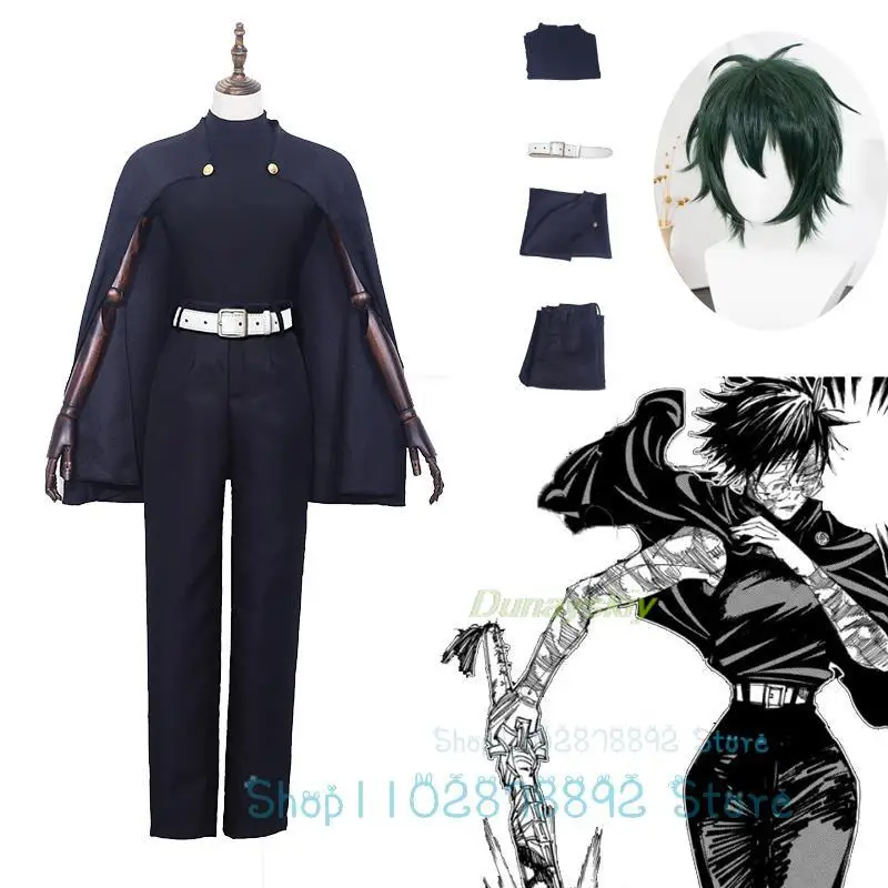 Jujutsu Kaisen Zenin Maki Anime Comic Cosplay Kostüm Uniformen Umhang Kurze Perücke Shibuya Incident Arc Halloween Event Frauen Anzug