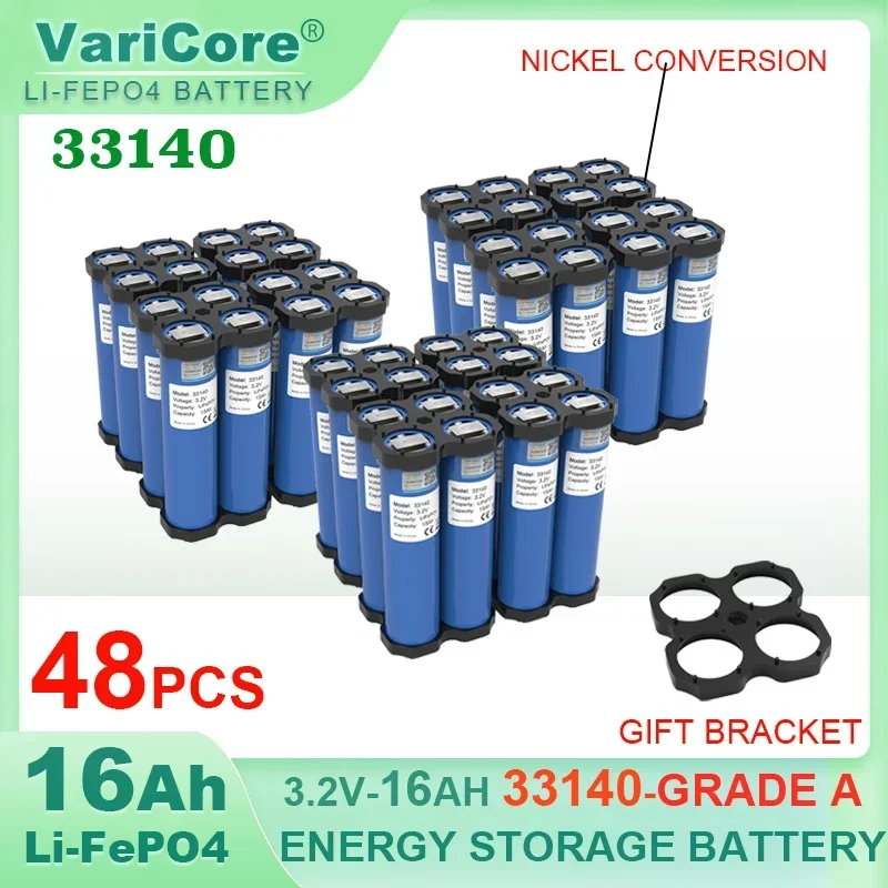 48x 3.2v 33140 15Ah LiFePO4 Battery Lithium Iron Phosphate diy 4s 12v 24V Solar Boat E-scooter power tools Grade A Duty-free