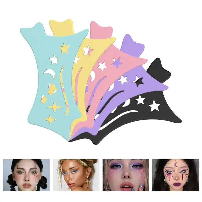 Pochoirs en silicone pour eye-liners, pointes ailées, modèle de galets, outils saillants, carte de modèle de sourcils, outil de maquillage pour les yeux