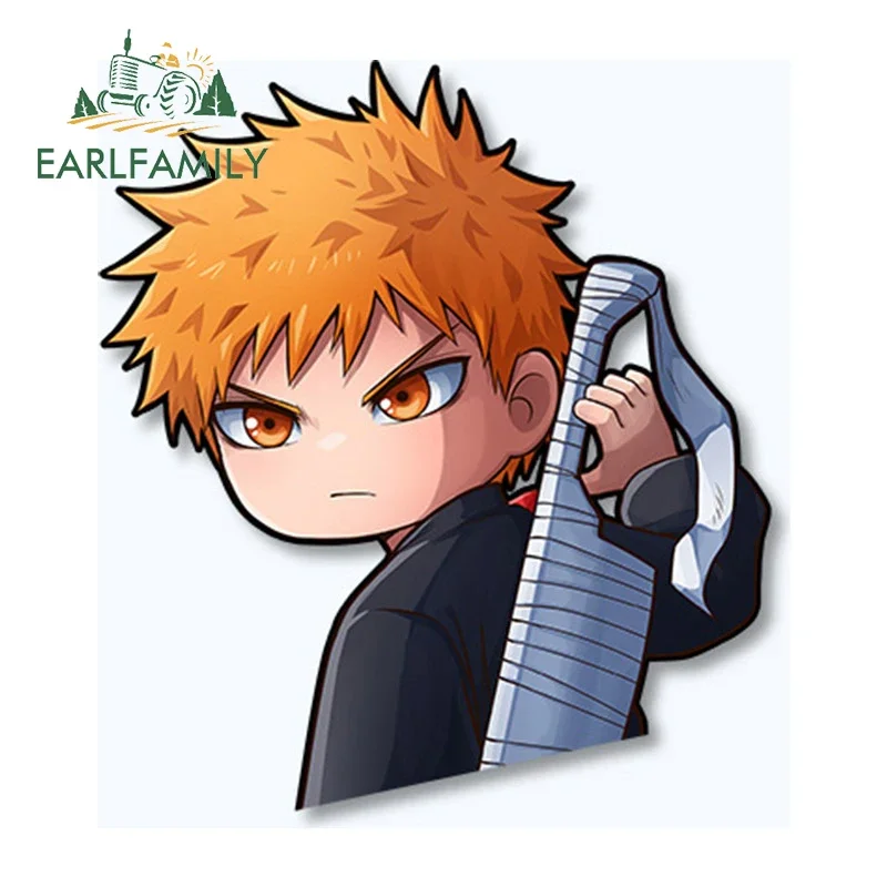 EARLFAMILY 13cm x 11.7cm for Funny Kurosaki Ichigo Anime Car Sticker Waterproof Auto Decal Vinyl Accessories Car Door Protector