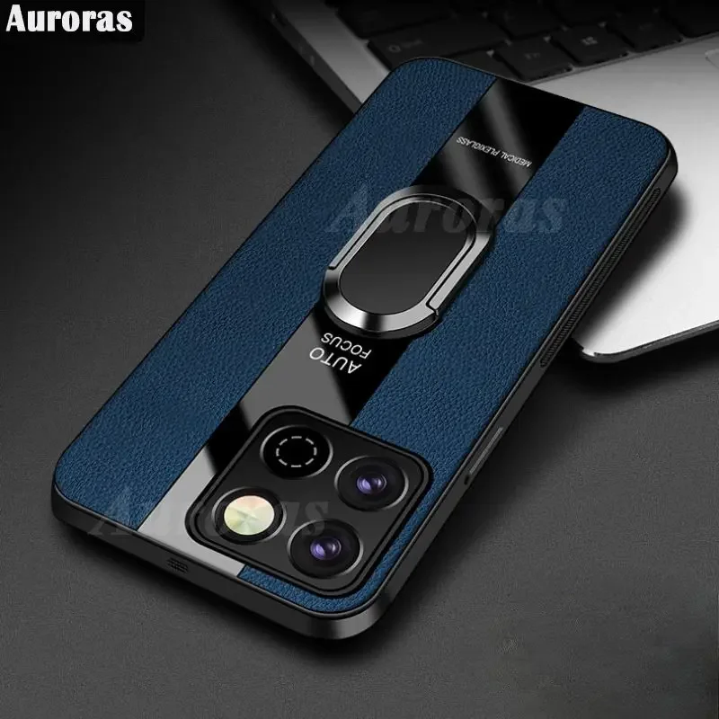 

Luxury Leather Ring Phone Case For Honor 200 Smart Cover Case Honor X7C smart 200 honor