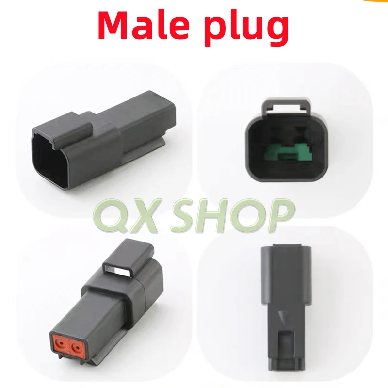 1set 2pin plug Deutsch DT Connector DT06-2S/DT04-2P Waterproof Electrical Connector For Car Excavator Motor With Pins