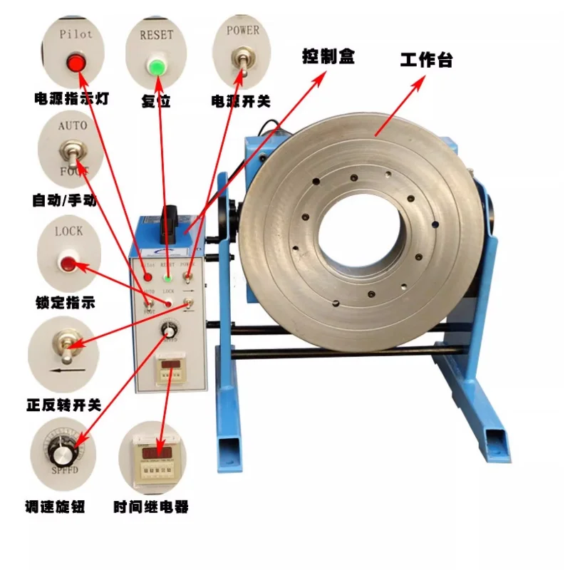 

Welding positioner 100kg through hole positioner Large hole welding turntable Circular seam welding positioner Special