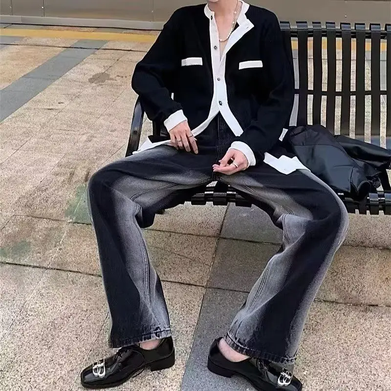 

Новинка 2024, весенне-осенний корейский простой маленький Fraance Sle Color Blo, мягкий пушистый свободный повседневный открытый кардиган, свитер