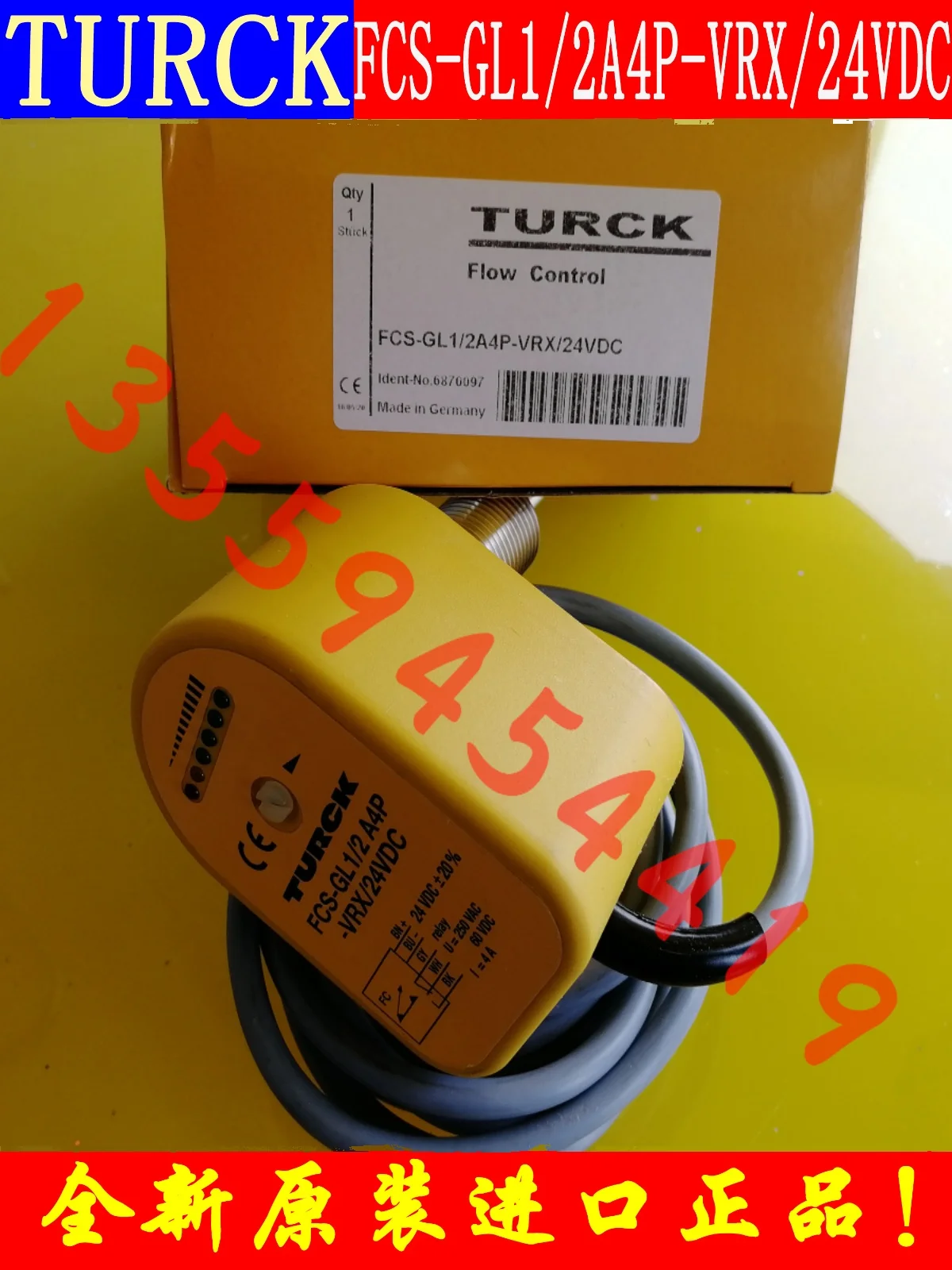 TURCK Flow Sensor FCS-GL1/2A4P-VRX/24VDC Original Genuine Free Shipping Order