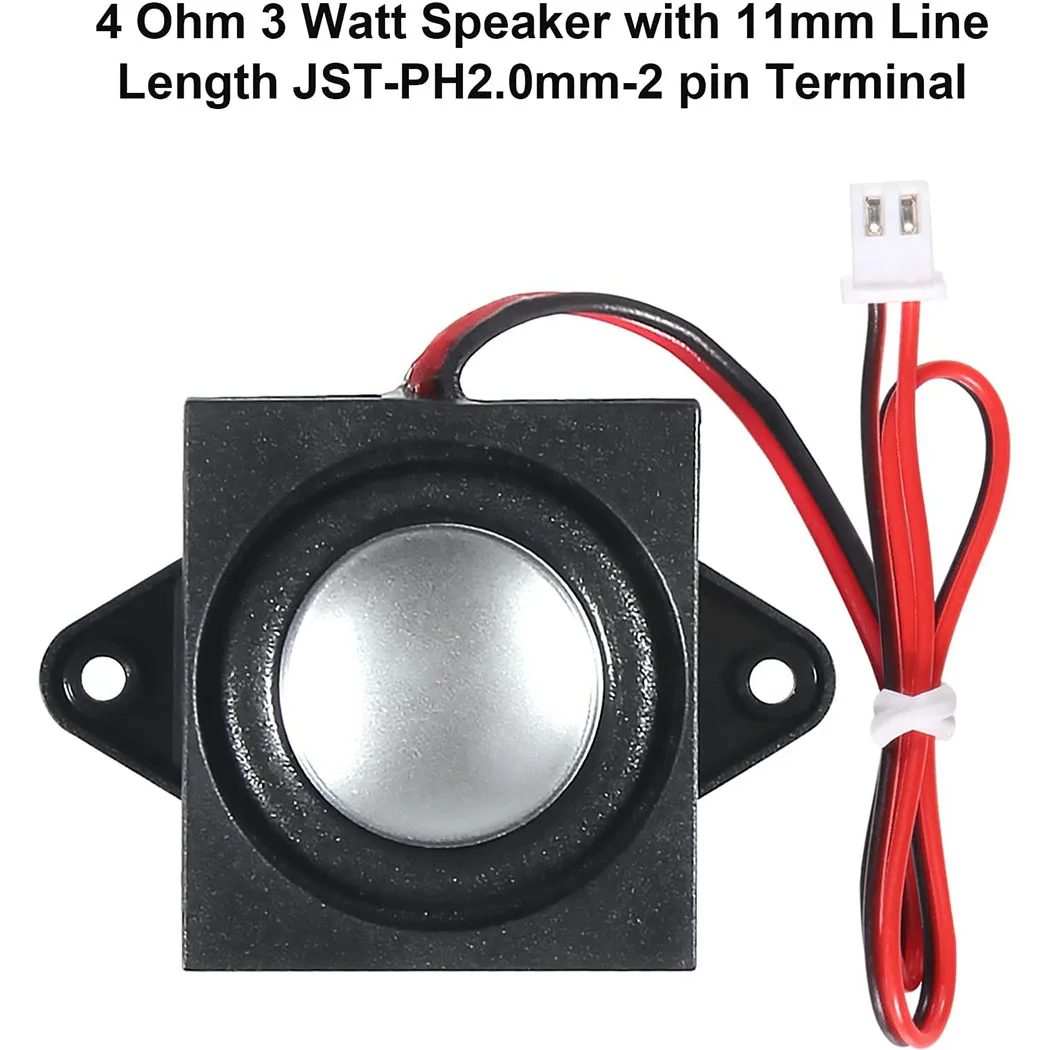 Picture 3: Mini Speaker 4ohm 3w Loundspeaker Micro Speaker for Arduino With 11mm Line Length JST-PH2.0mm-2 Pin Terminal for Small Electroni