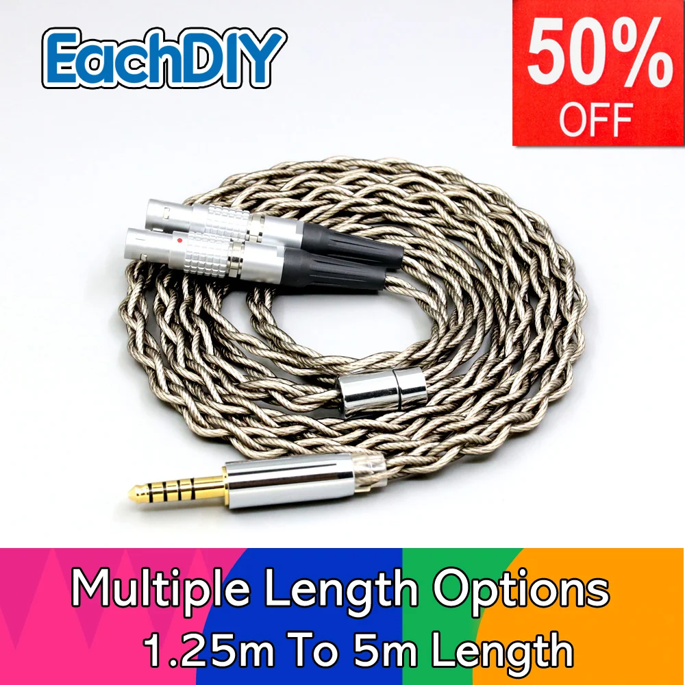 

For Focal Utopia Fidelity Circumaural Headphone 99% Pure Silver + Graphene Silver Plated Shield Earphone Cable LN007951