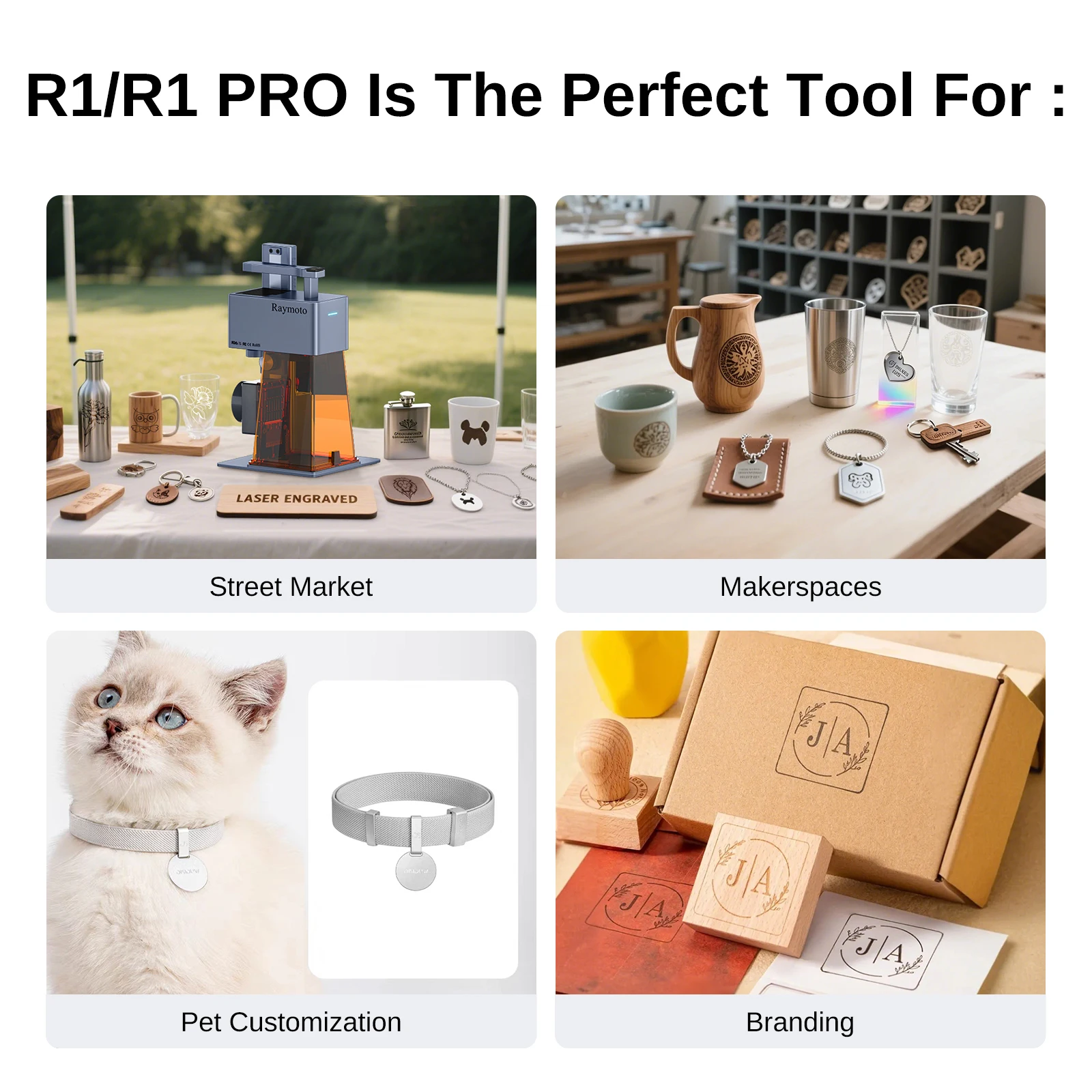 Raymoto 10W/20W Portable Laser Engraver Handheld  Engraving Machine for Wood Metal, ,Fast & Easy Engraving DIY Tool