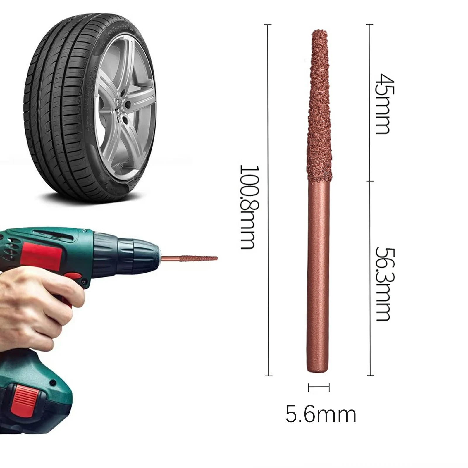 رأس مطحنة مدبب احترافي لإصلاح الإطارات، عجلة طحن من سبائك الصلب والفولاذ التنغستن، أداة إصلاح رقعة الإطارات العالمية