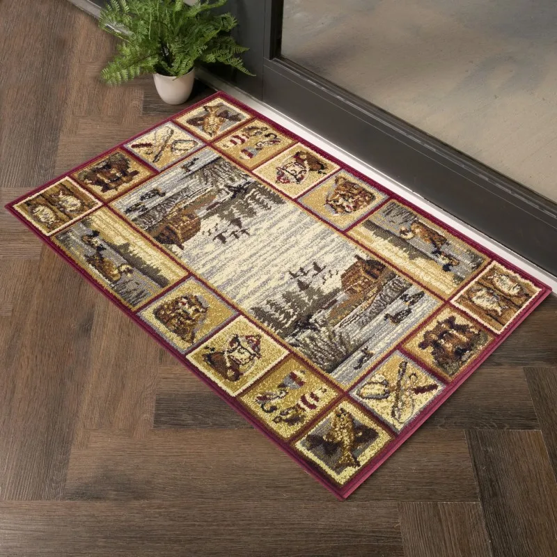

Nature's Nest GC_CBL3003 Multi 2 ft. x 3 ft. Lodge Area Rug