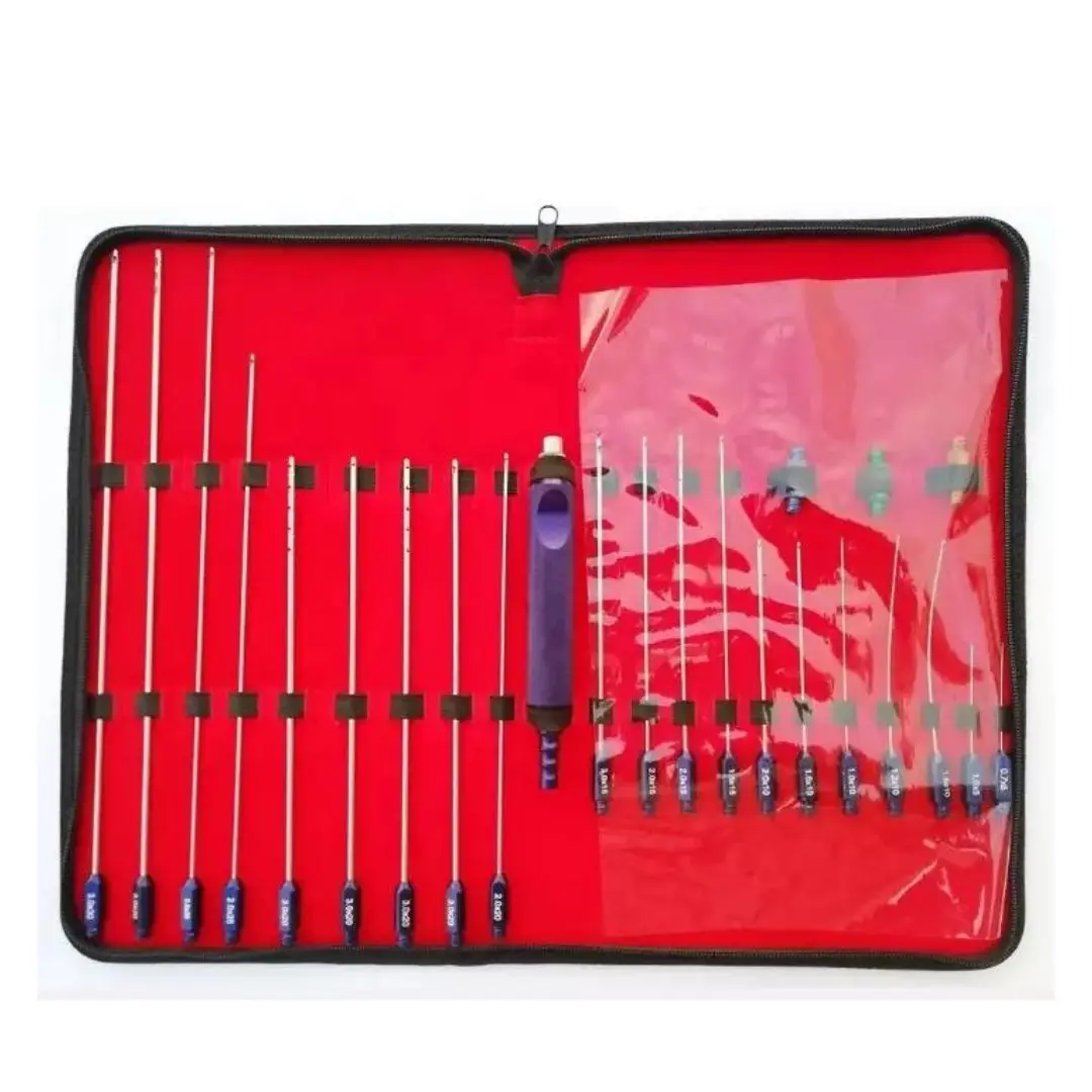 Fine Quality 24Pcs Set of Full Body Liposuction Luer Lock Cannulas Fat Grafting Cosmetic Surgery Plastic Surgery Instruments CE