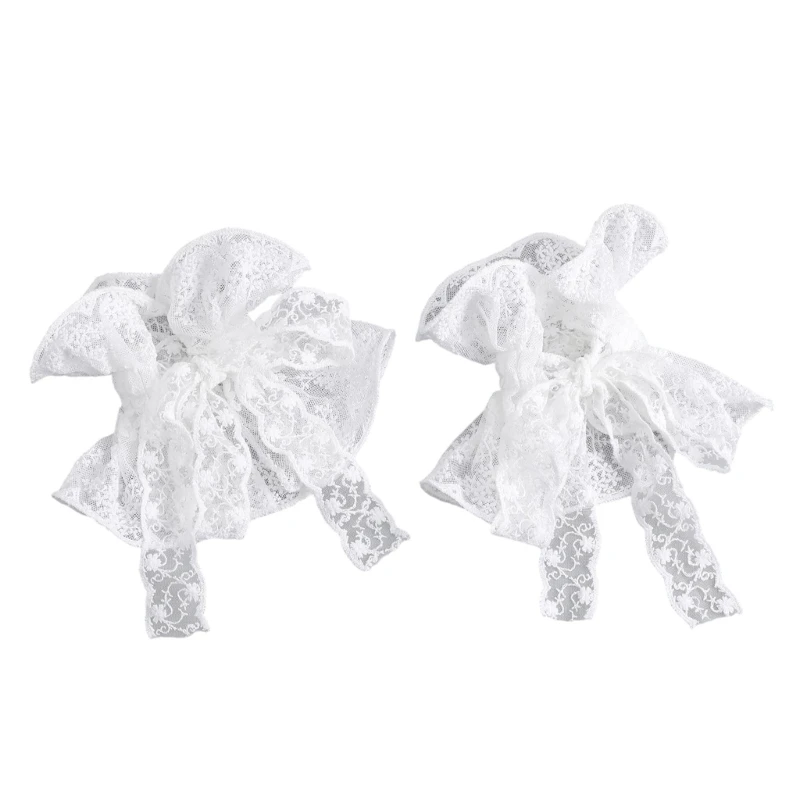 

573B Ruffle Faux Collar Cuffs Sleeves Collar Insert Outfit Enhancer for Office Women Various Occasion Clothing Accessory