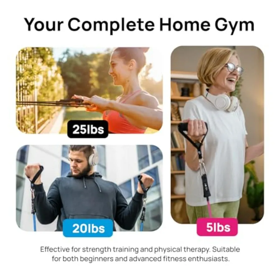 مجموعة أشرطة المقاومة INEVIFIT بوزن 150 رطلًا مع تصميم قابل للتكديس لتدريبات القوة واليوجا والبيلاتس وتدريبات الجسم بالكامل تتضمن D #4