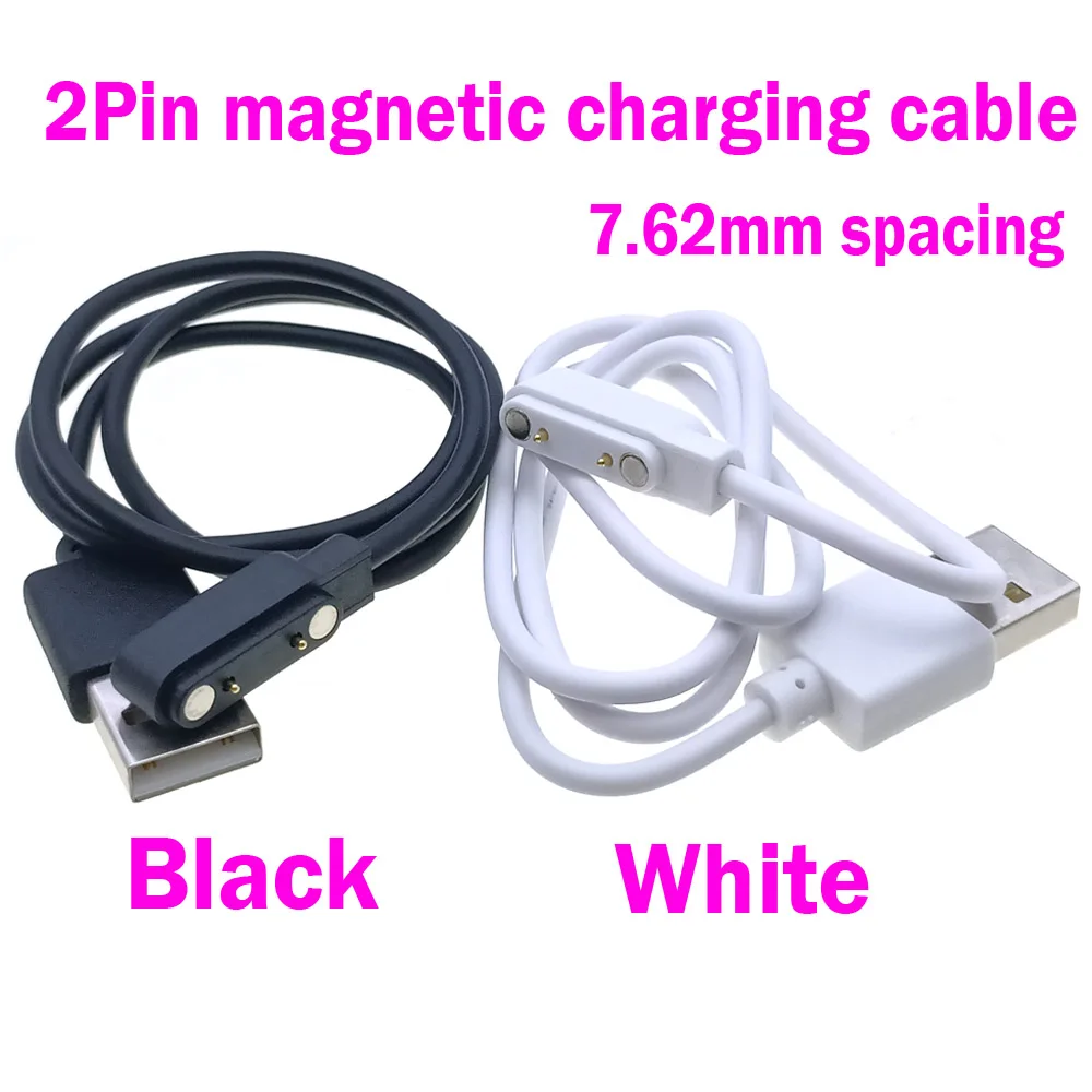 

60CM Universal Smart Watch Charging Connector Cord Magnetic Charging Cable 2 Pin USB Charging Connector 7.62mm Spacing