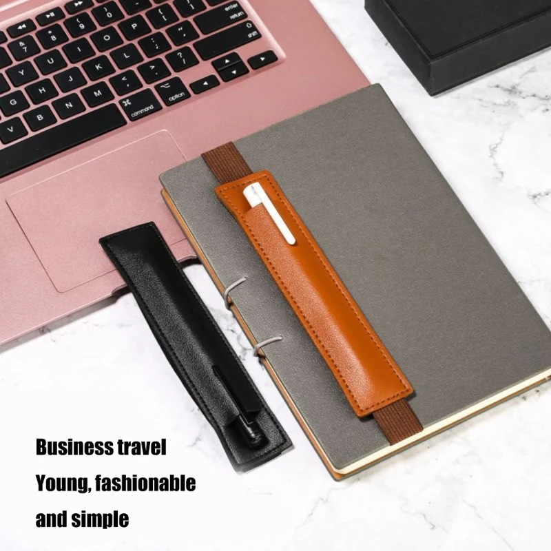 3Pcs Leather Pen Sleeve Adjustable Elastic Bands Pen Holder for Hardcover Planner Journal Notebook Journal Pen Holder