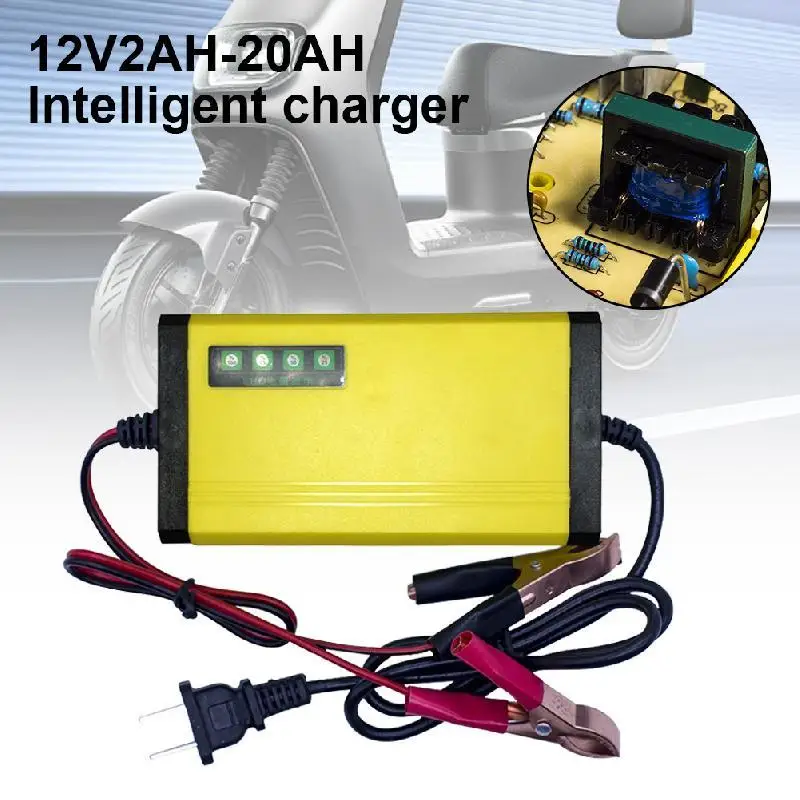 NEW 220V Power Puls Repair Charger Car Battery Charger 12V 2A LED Display Moto Truck Battery Charger Wet Dry Lead Acid Battery