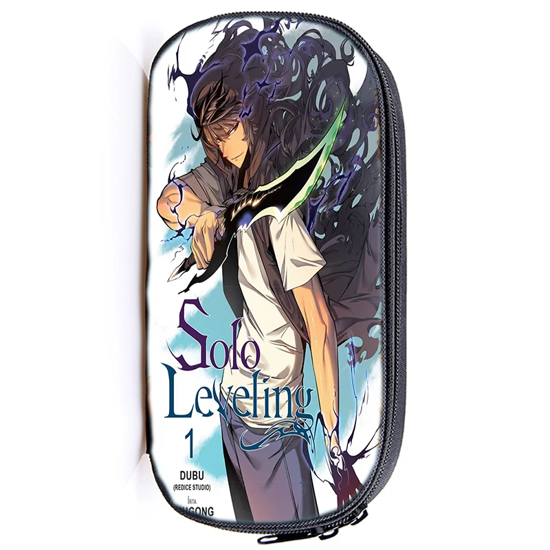 Solo Leveling Sung Jin Woo Pencil Cases Fun Cartoon Anime Pen Box Bag for Student Big Capacity School Supplies Zipper Pencilcase