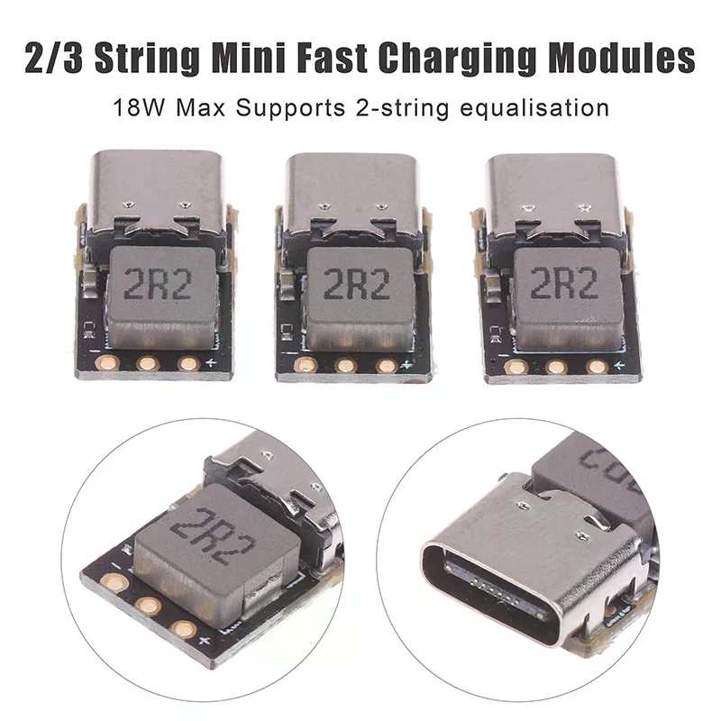 1/3Pcs Type-C 2S/3S 3.7V Charge Discharge Module Charger DC 4.5~9.5V Board Boost Converter 18650 Lithium Battery Power Supply