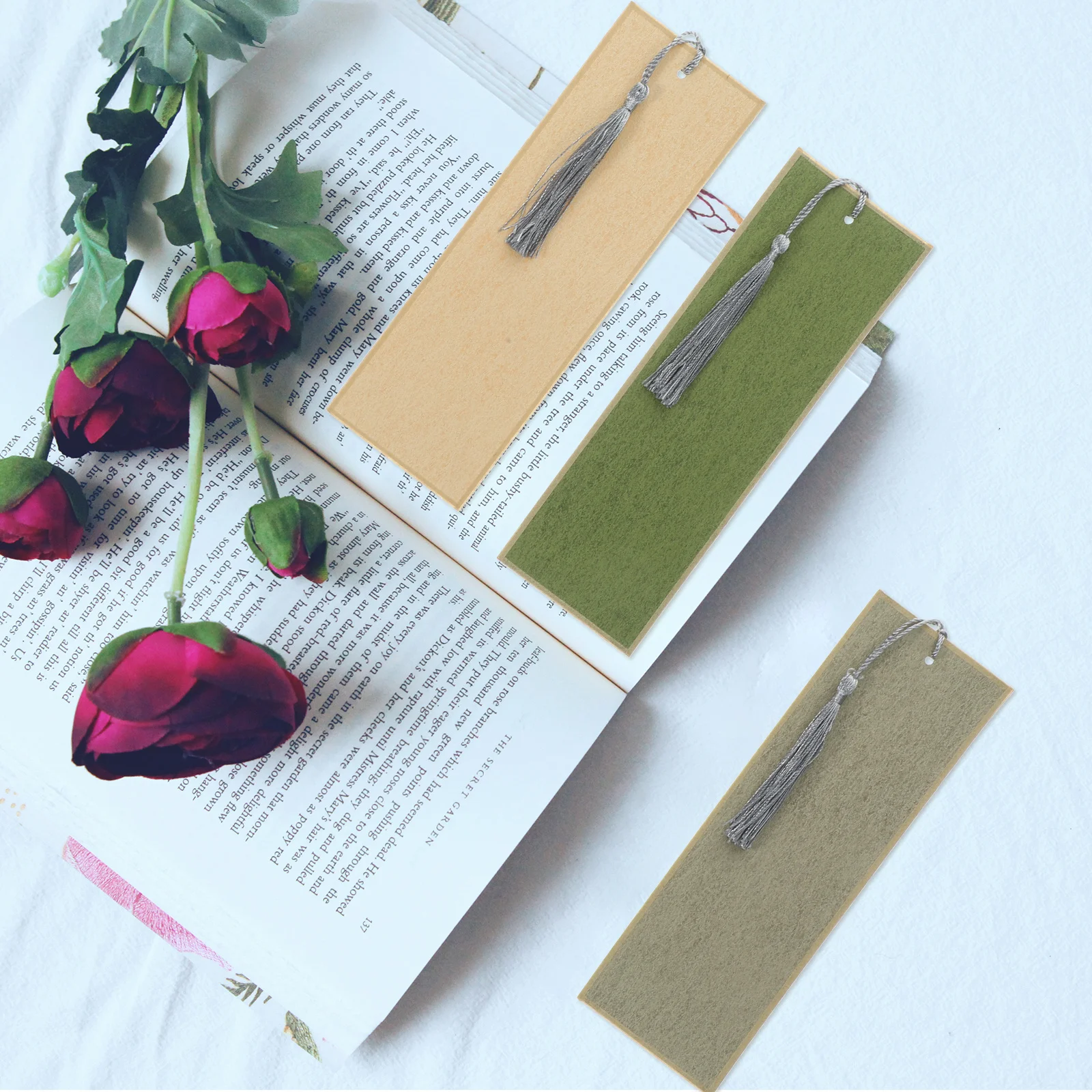 5pcs Blank Bookmarks Chinese Style Diy Unfinished Paper Bookmark For Crafting Graffiti Calligraphy Decoration With Tassel